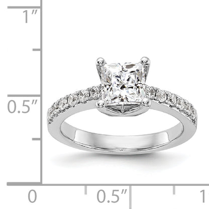 14K White Gold Simulated Diamond Engagement Ring