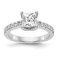 14K White Gold Simulated Diamond Engagement Ring
