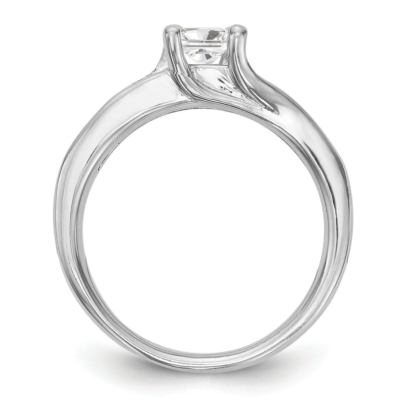 14K White Gold Simulated Diamond Engagement Ring