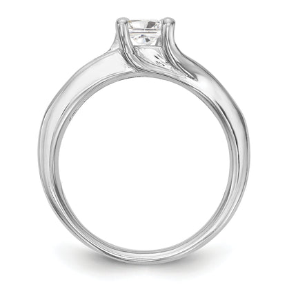 14K White Gold Simulated Diamond Engagement Ring