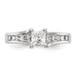14K White Gold Simulated Diamond Engagement Ring
