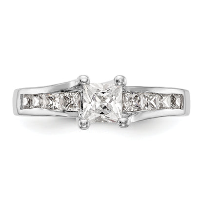 14K White Gold Simulated Diamond Engagement Ring