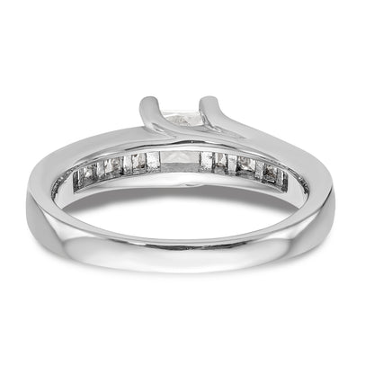 14K White Gold Simulated Diamond Engagement Ring