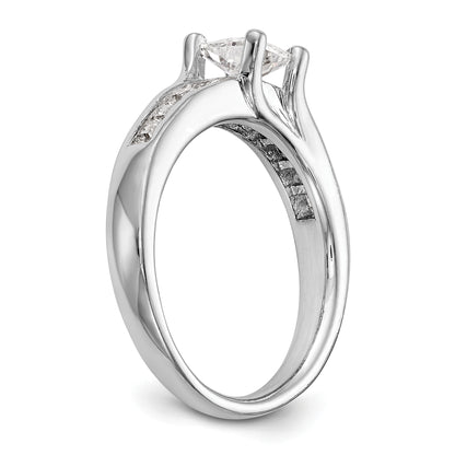 14K White Gold Simulated Diamond Engagement Ring