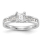 14K White Gold Simulated Diamond Engagement Ring