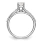14K White Gold Simulated Diamond Engagement Ring