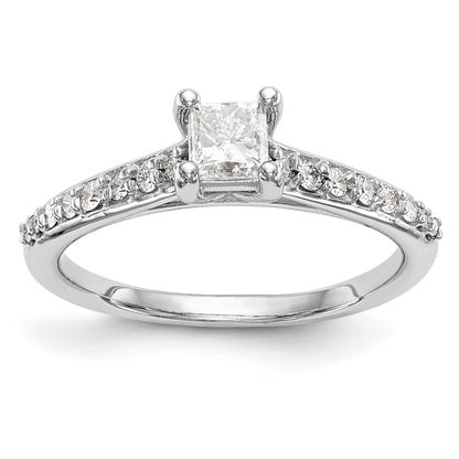 14K White Gold Simulated Diamond Engagement Ring