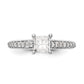 14K White Gold Simulated Diamond Engagement Ring