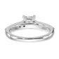 14K White Gold Simulated Diamond Engagement Ring
