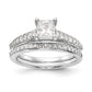 14K White Gold Simulated Diamond Engagement Ring