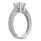 14K White Gold Simulated Diamond Engagement Ring