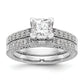 14K White Gold Simulated Diamond Engagement Ring