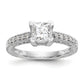 14K White Gold Simulated Diamond Engagement Ring