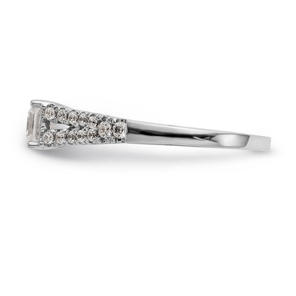 14K White Gold Simulated Diamond Engagement Ring