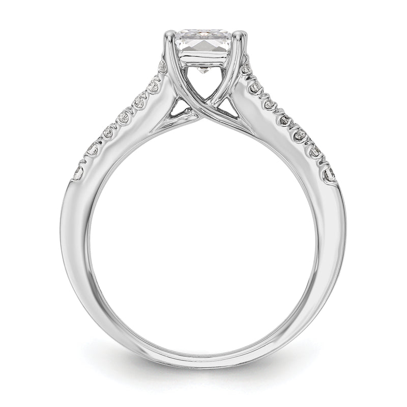 14K White Gold Simulated Diamond Engagement Ring