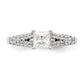 14K White Gold Simulated Diamond Engagement Ring