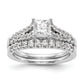 14K White Gold Simulated Diamond Engagement Ring