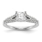 14K White Gold Simulated Diamond Engagement Ring