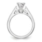 14K White Gold Diamond Peg Set CZ Engagement Ring