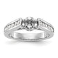 14K White Gold Diamond Peg Set CZ Engagement Ring
