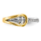 14K Two tone Diamond Peg Set CZ Engagement Ring