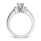 14K White Gold Diamond Peg Set CZ Engagement Ring