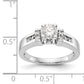 14K White Gold Diamond Peg Set CZ Engagement Ring