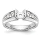 14K White Gold Diamond Peg Set Engagement Ring