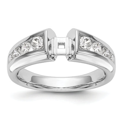 14K White Gold Diamond Peg Set Engagement Ring