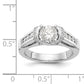 14K White Gold Diamond Peg Set Engagement Ring