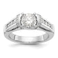 14K White Gold Diamond Peg Set Engagement Ring