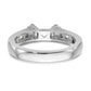 14K White Gold Diamond Peg Set CZ Engagement Ring