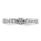 14K White Gold Diamond Peg Set Engagement Ring