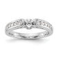 14K White Gold Diamond Peg Set Engagement Ring