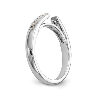14K White Gold Diamond Peg Set CZ Engagement Ring