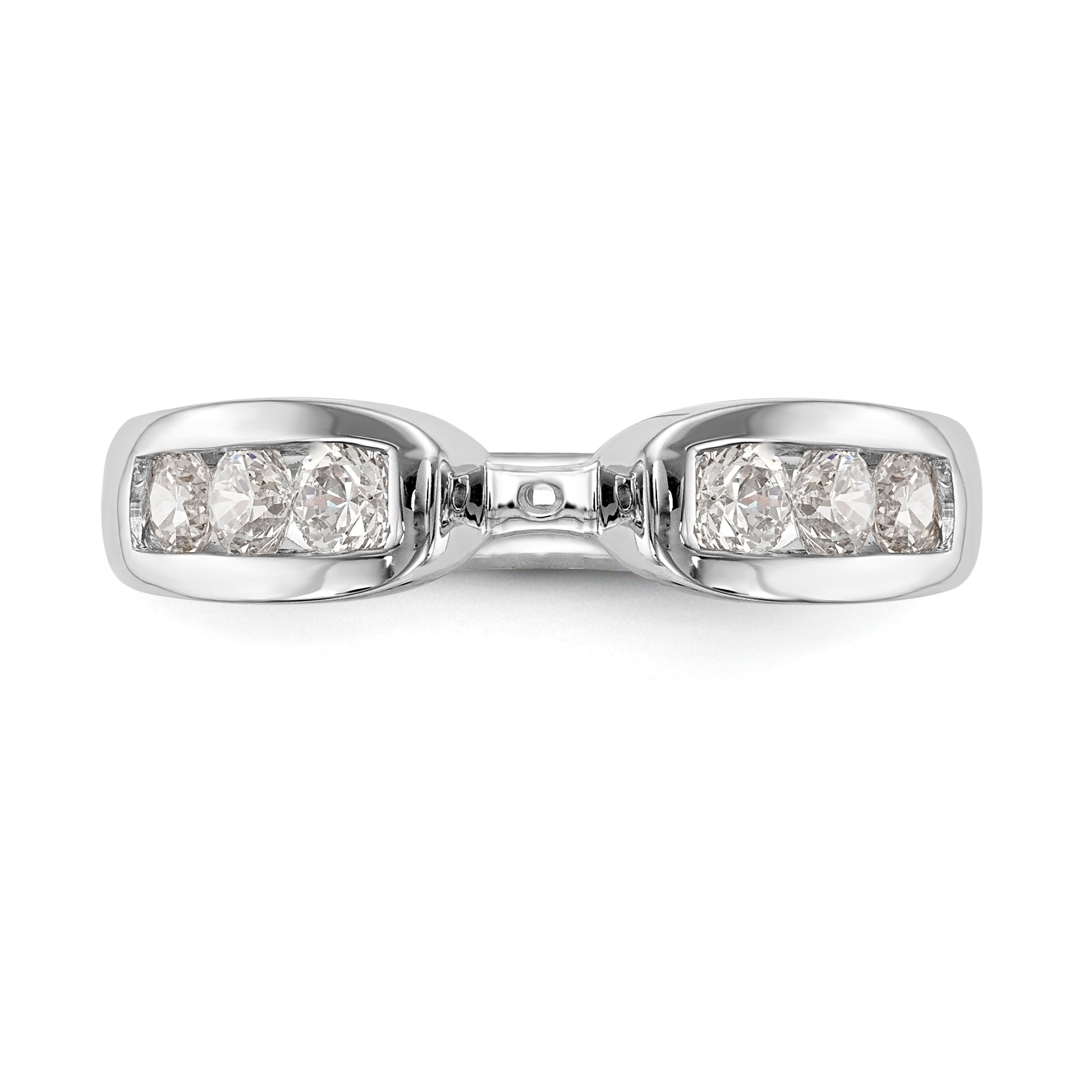 14K White Gold Diamond Peg Set Engagement Ring