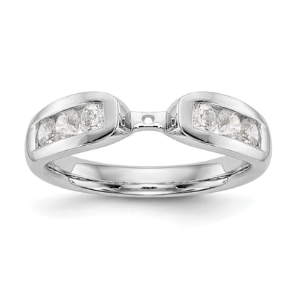 14K White Gold Diamond Peg Set Engagement Ring