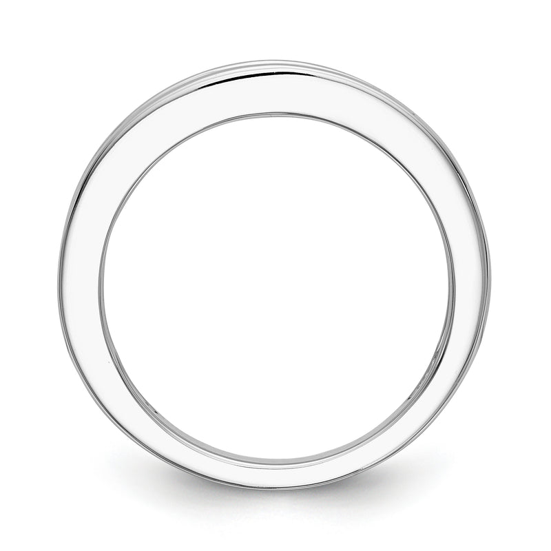14K White Gold Diamond Wedding Band