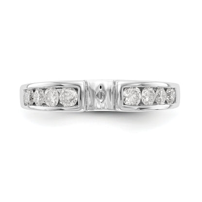 14K White Gold Diamond Peg Set Engagement Ring