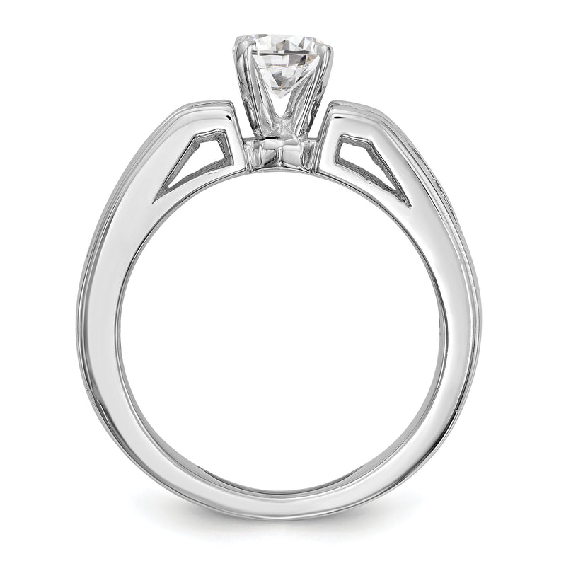14K White Gold Diamond Peg Set Engagement Ring