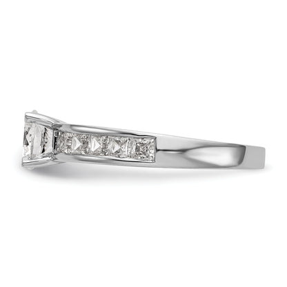 14K White Gold Simulated Diamond Engagement Ring