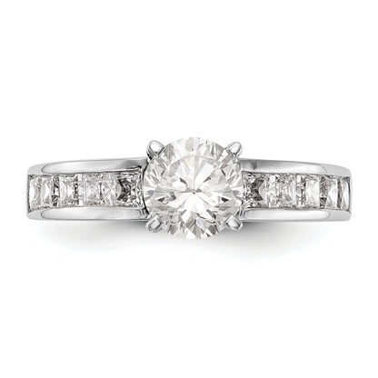 14K White Gold Simulated Diamond Engagement Ring