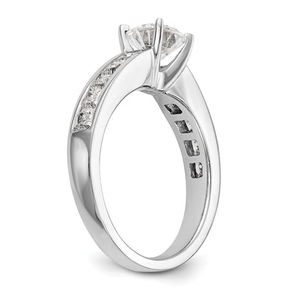 14K White Gold Simulated Diamond Engagement Ring