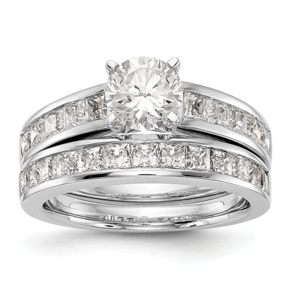 14K White Gold Simulated Diamond Engagement Ring
