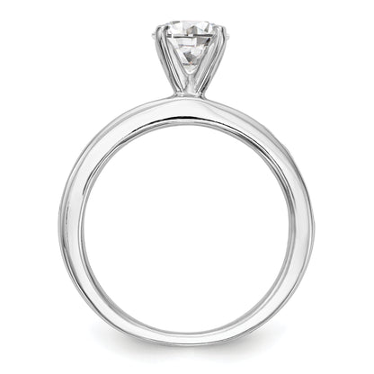 14K White Gold Diamond Peg Set CZ Engagement Ring