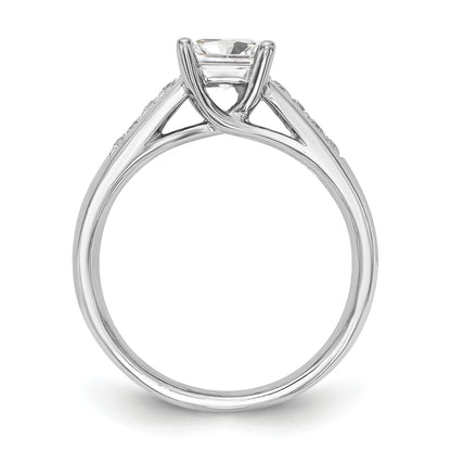 14K White Gold Simulated Diamond Engagement Ring