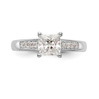 14K White Gold Simulated Diamond Engagement Ring