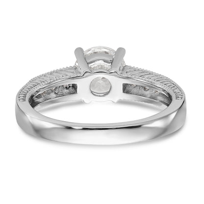 14K White Gold Simulated Diamond Engagement Ring