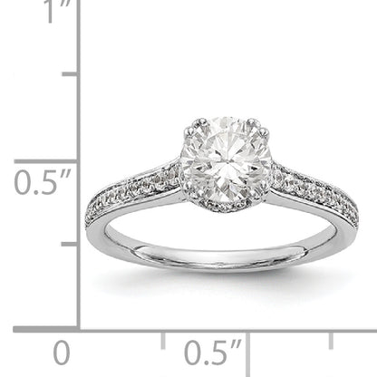 14K White Gold Simulated Diamond Engagement Ring