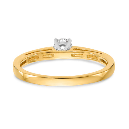 14K White Gold Diamond Peg Set CZ Engagement Ring